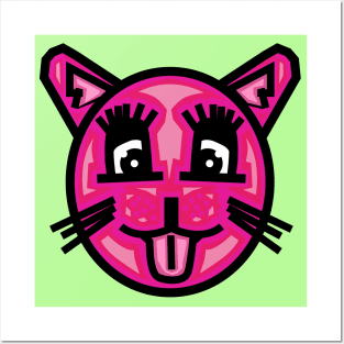 Pink Female Cat - Kitten Posters and Art